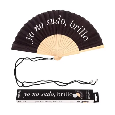 Abanico “yo no sudo, brillo” negro | Happyideas