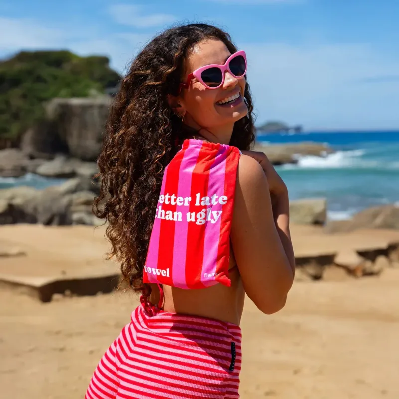 Better late than ugly beach towel | Happyideas
