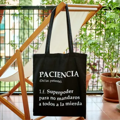 Tote bag con definición de paciencia | Happyideas