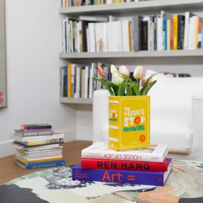 Florero Book amarillo cerámica | Happyideas