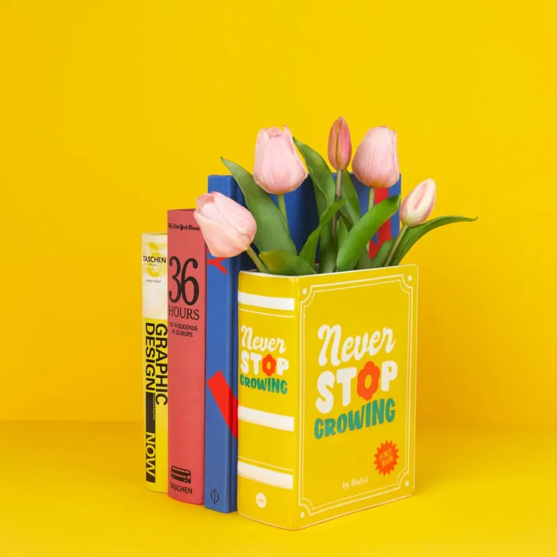 Florero Book amarillo cerámica | Happyideas