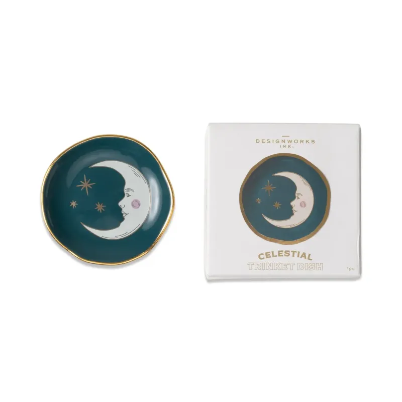 Celestial Ceramic Trinket Dish - Moon | Happyideas