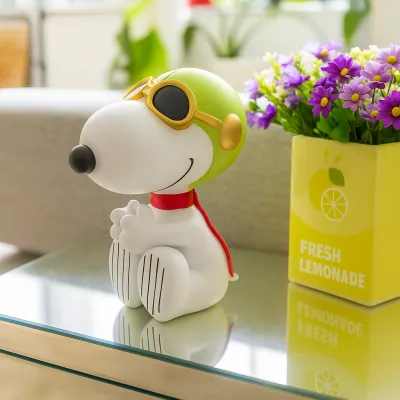 Figura Snoopy aviador blanco de 25 cm | Happyideas
