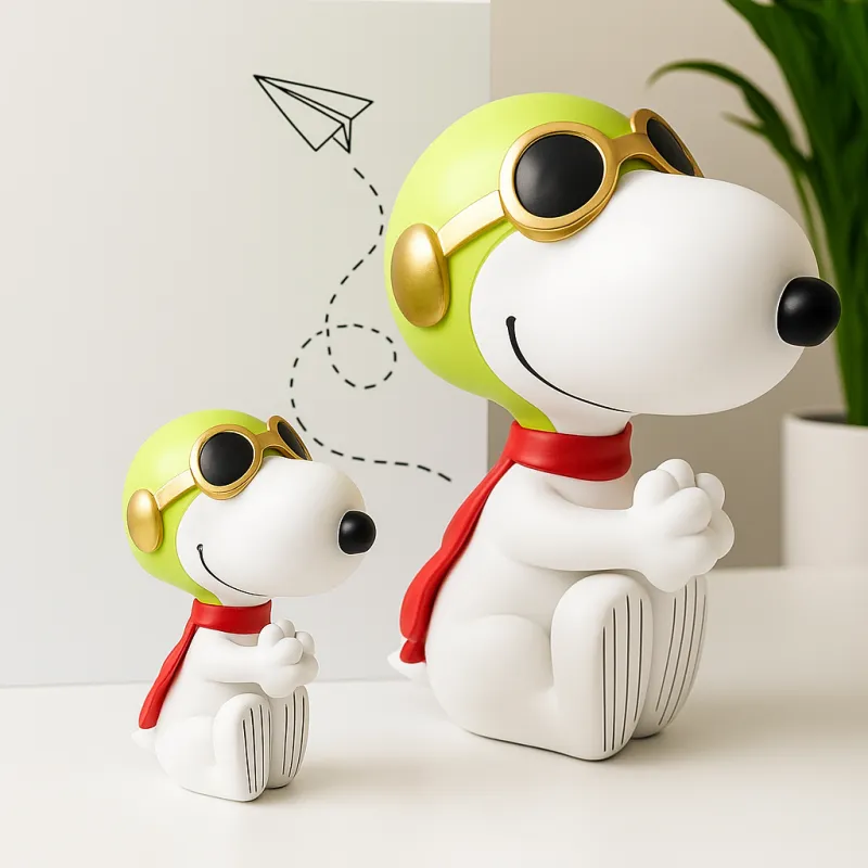 Figura Snoopy aviador blanco de 25 cm | Happyideas