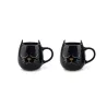 Wake Cat Coffee Mugs Set x2 – Black - Happyideas.com