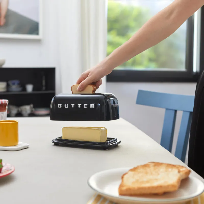 Mantequillera Toasty Negro | Happyideas