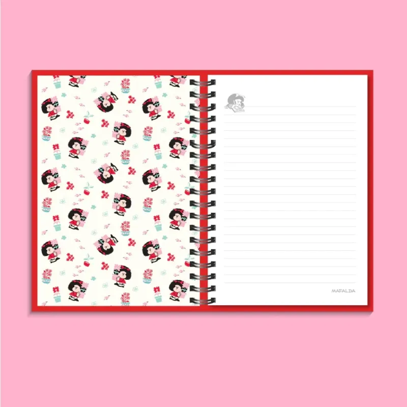 Mafalda Flowers A5 Notebook - Happyideas.com