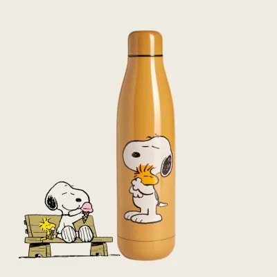 Botella termo Snoopy y Woodstock de acero | Happyideas