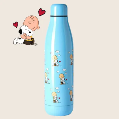Botella termo Snoopy abrazando a Charlie | Happyideas