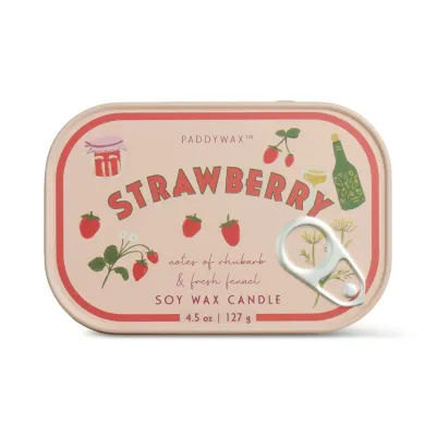 Bistro 4.5oz/127g Strawberry Printed Tin Candle - Happyideas.com