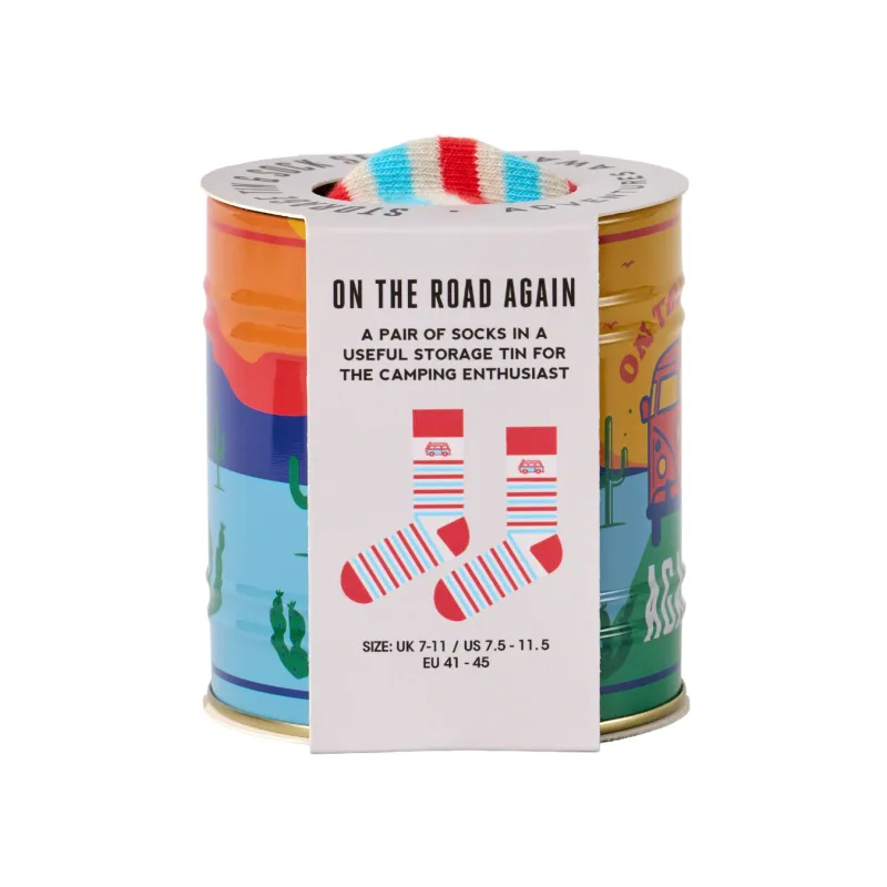 Calcetines "On the Road Again" en Lata | Happyideas