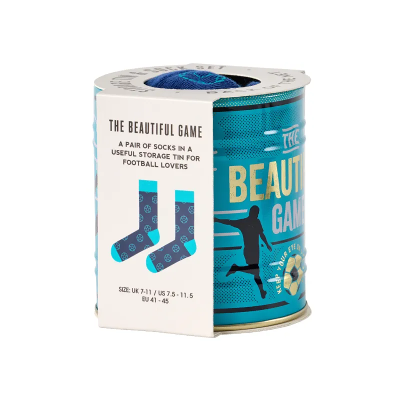 Calcetines “The Beautiful Game” en lata | Happyideas