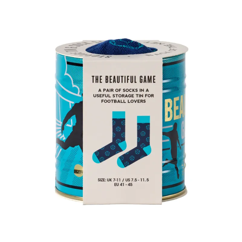 Calcetines “The Beautiful Game” en lata | Happyideas