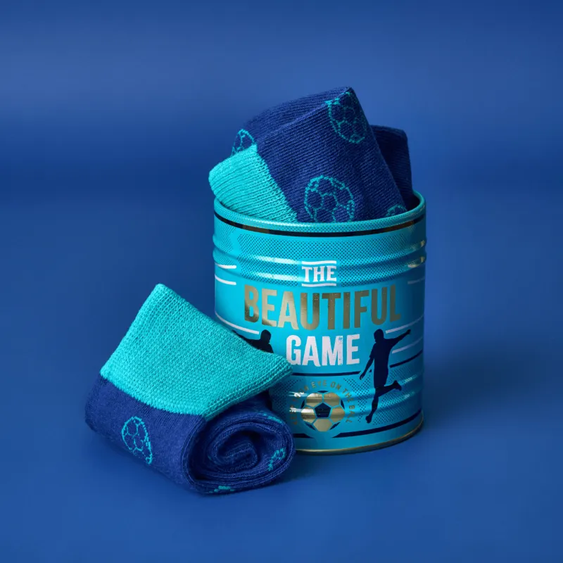 Calcetines “The Beautiful Game” en lata | Happyideas