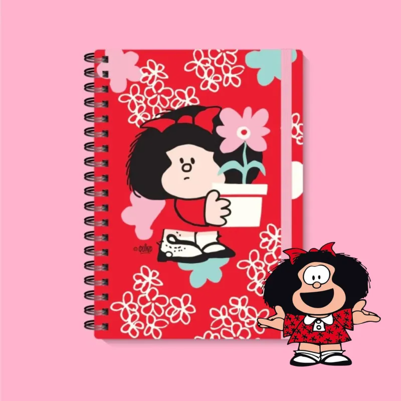 Mafalda Flowers A5 Notebook - Happyideas.com