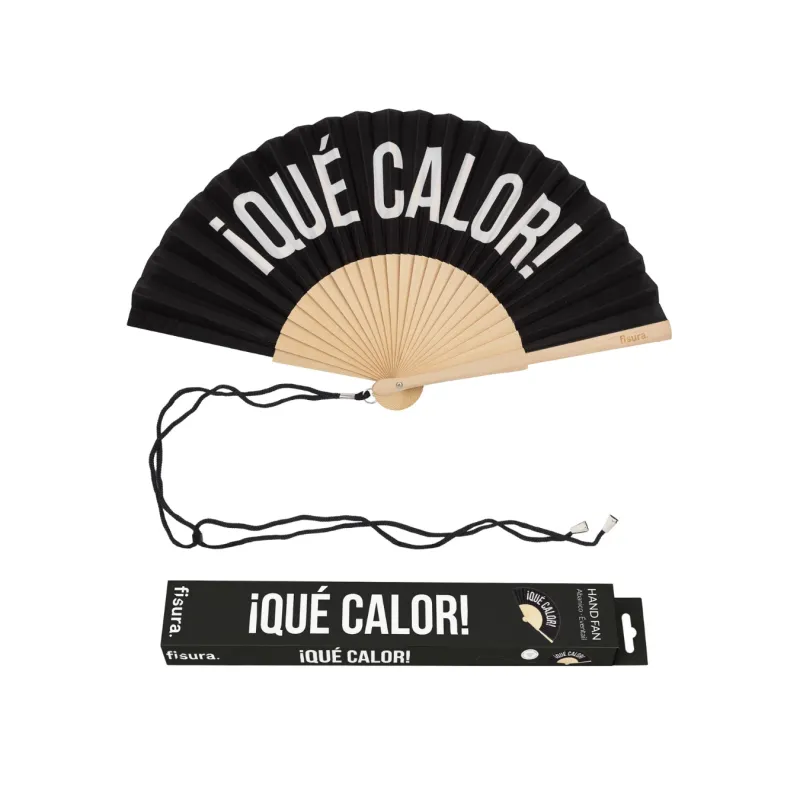 Abanico "Qué calor" negro | Happyideas