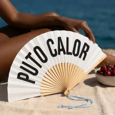 Abanico “Puto Calor” Blanco | Happyideas