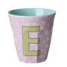 Vaso de melamina con letra E | Happyideas