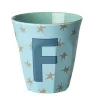 Vaso de melamina con letra F | Happyideas
