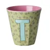 Vaso de melamina con letra T | Happyideas