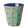 Vaso de melamina con letra U | Happyideas