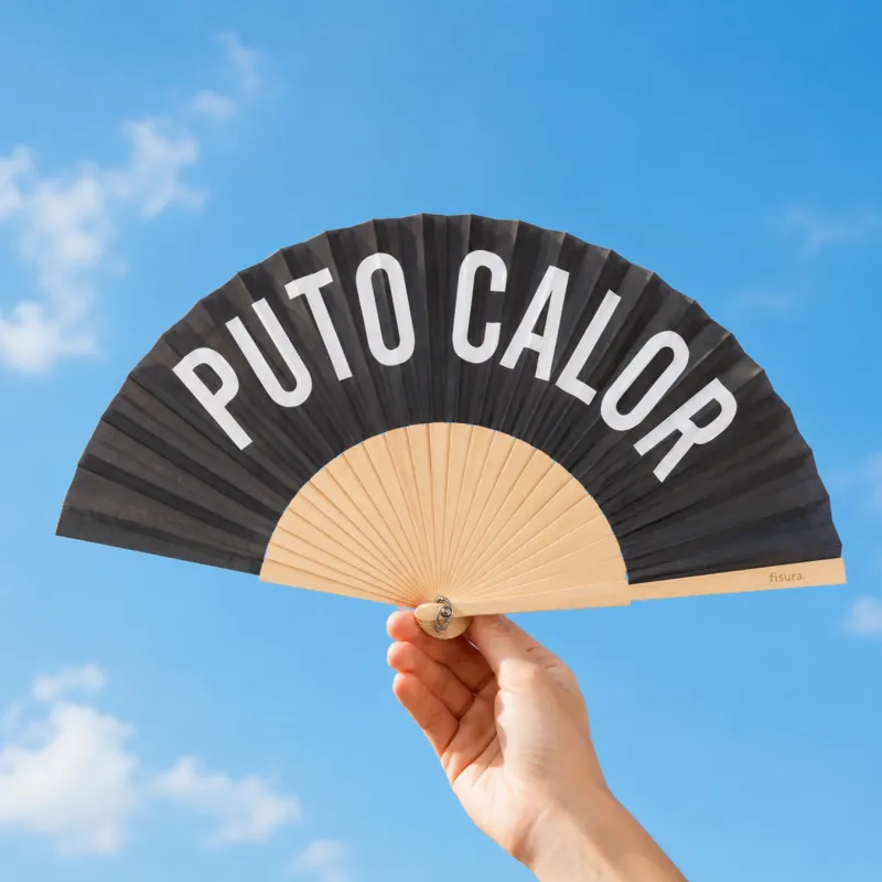 Abanico Puto Calor negro: humor y aire | Happyideas