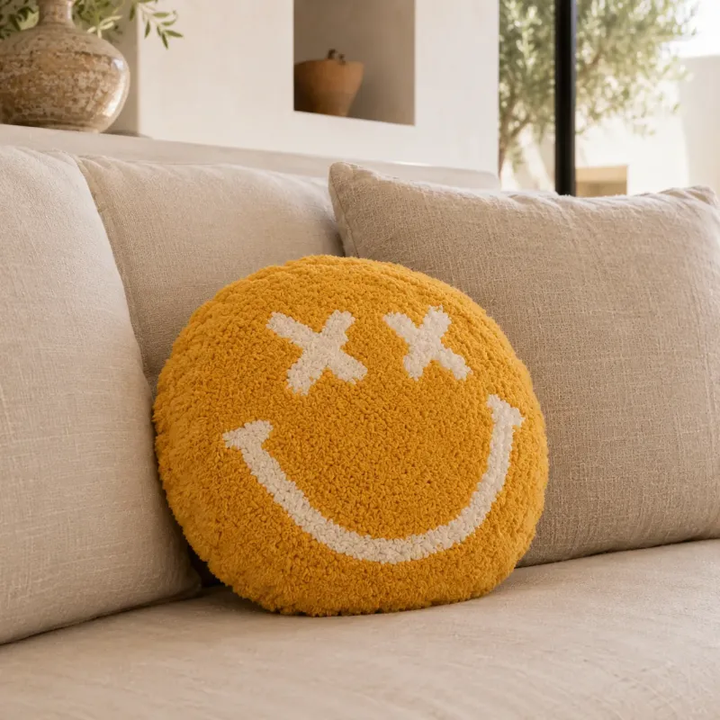 Yellow Smiley Cushion | Happyideas