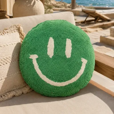 Cojín Smiley Verde: cojín divertido y original | Happyideas