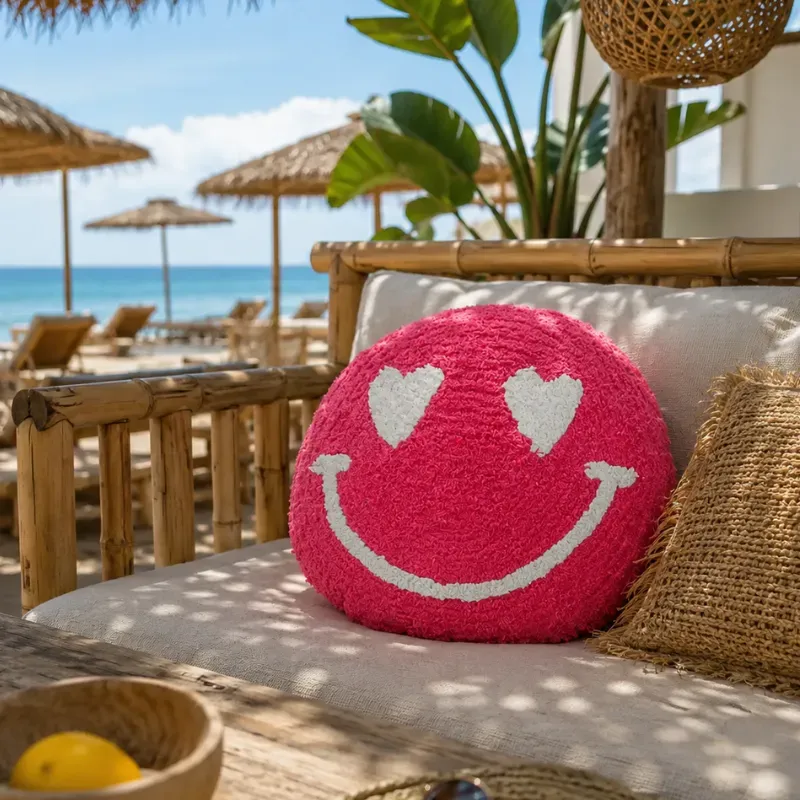 Pink Smiley Cushion | Happyideas