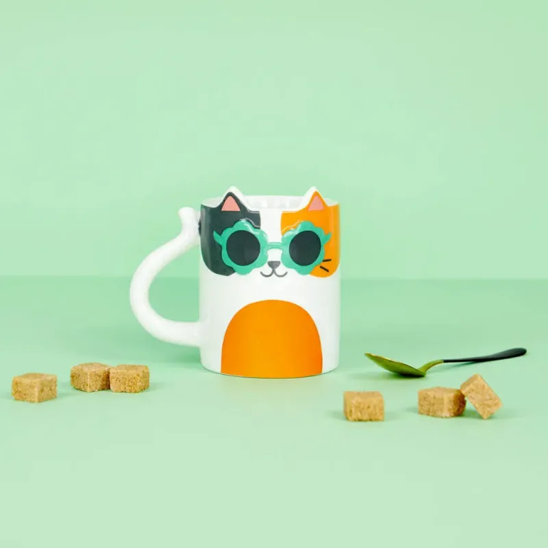 Cool Cat Calico Ceramic Mug 350 ml | Happyideas