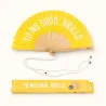 Abanico “yo no sudo, brillo” amarillo | Happyideas