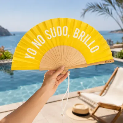 "I don’t sweat, I glow” yellow fan |Happyideas.com