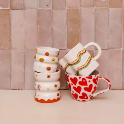 Taza con pájaros: taza bonita de cerámica | Happyideas