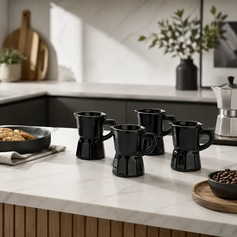 Set 4 Tazas Espresso Moka Negro| Happyideas.com