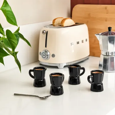 Set 4 Tazas Espresso Moka Negro| Happyideas.com