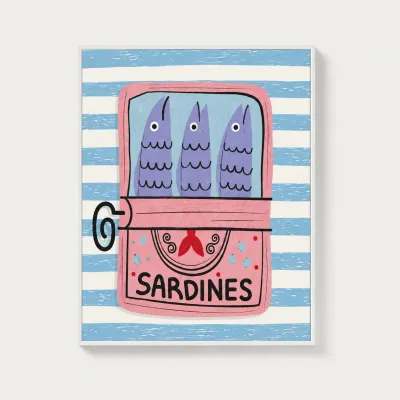 Cuadro Sardinas Azul | Happyideas