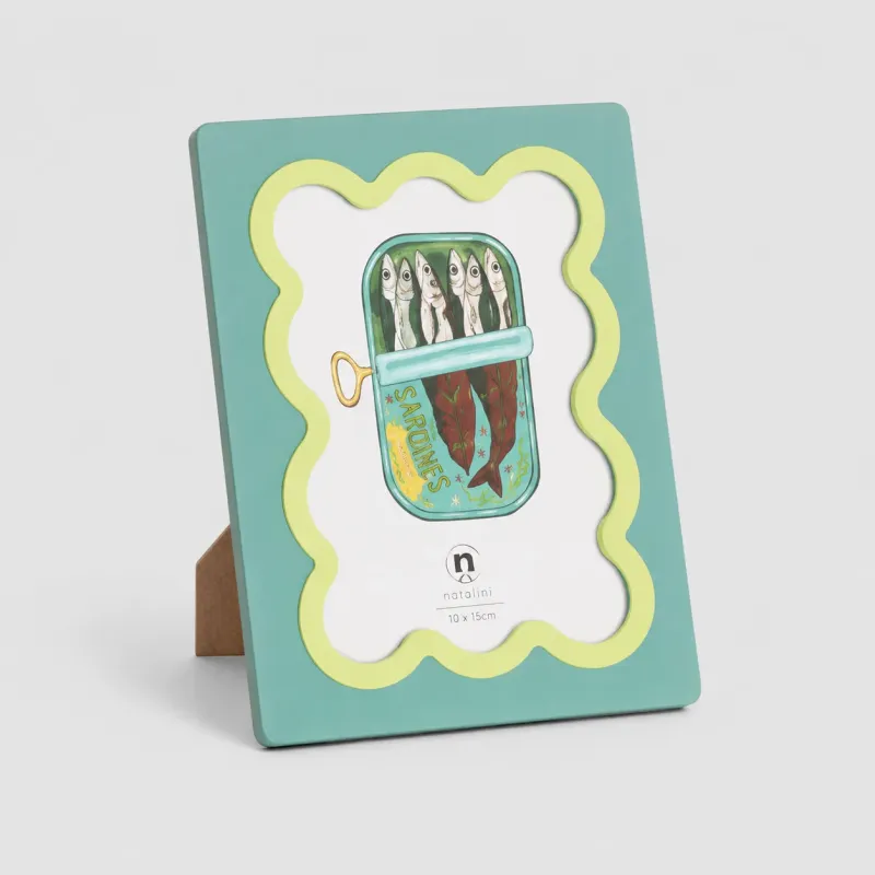 Wavy Photo Frame Sardines Green | Happyideas