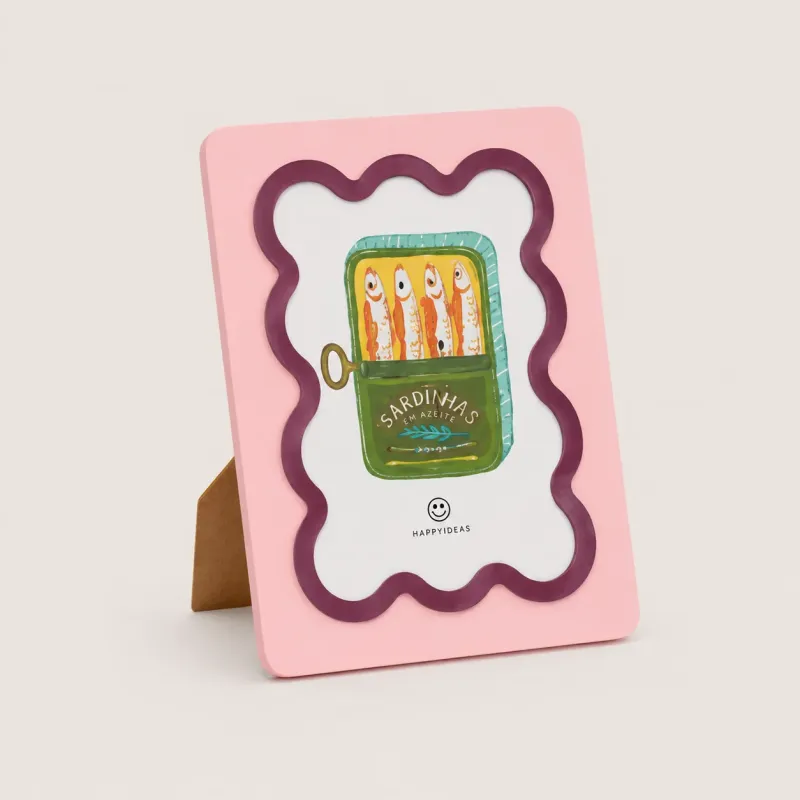 Wavy Photo Frame Sardines Pink | Happyideas