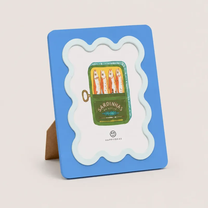 Wavy Photo Frame Sardines Blue | Happyideas