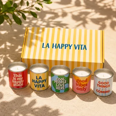 Pack 5 Velas Happyideas + Caja Regalo Happyvita | Happyideas