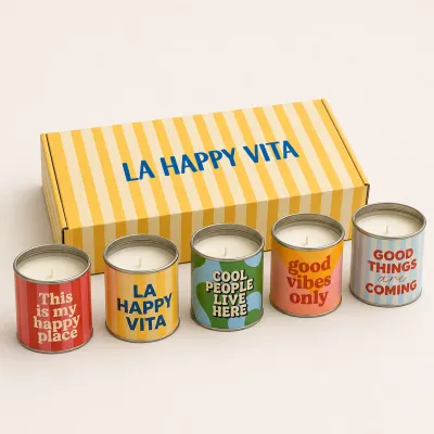 Pack 5 Velas Happyideas + Caja Regalo Happyvita | Happyideas