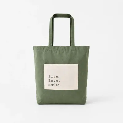 Tote bag Live verde - Happyideas.com