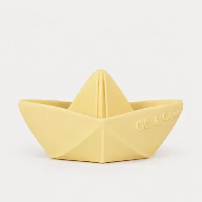 Juguete de Baño Barco Origami Amarillo Oli&Carol-Happyideas.com