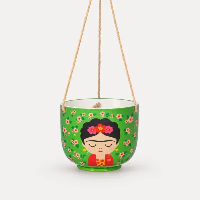 Maceta Frida colgante verde original | Happyideas