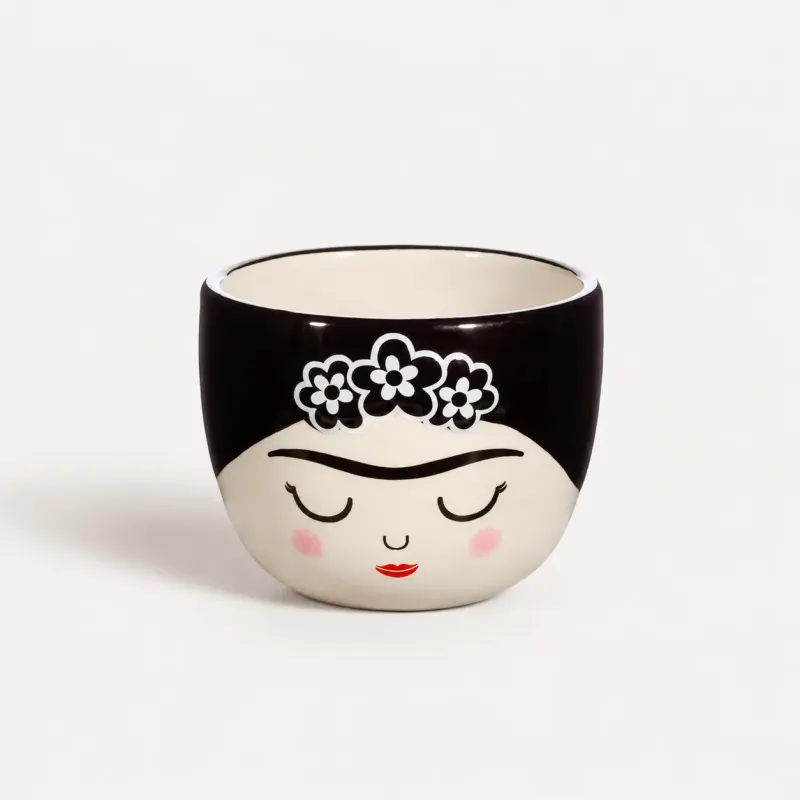 Maceta Frida Pequeña Blanco y Negro | Happyideas