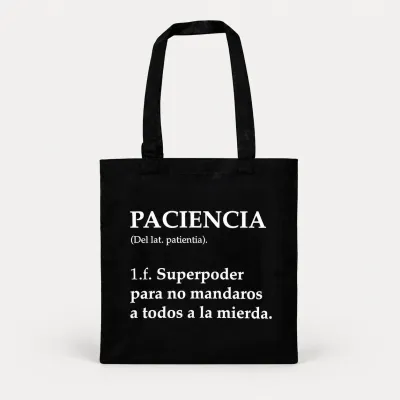 Tote bag con definición de paciencia | Happyideas