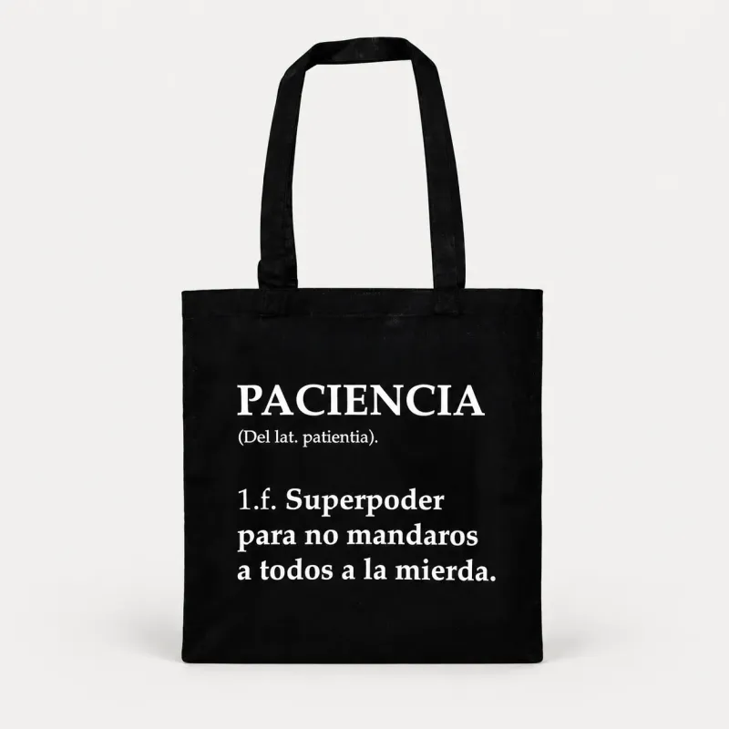 Tote bag con definición de paciencia | Happyideas