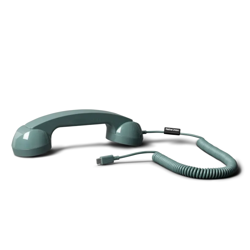 Auricular teléfono retro gris oscuro para móvil USB-C | Happyideas