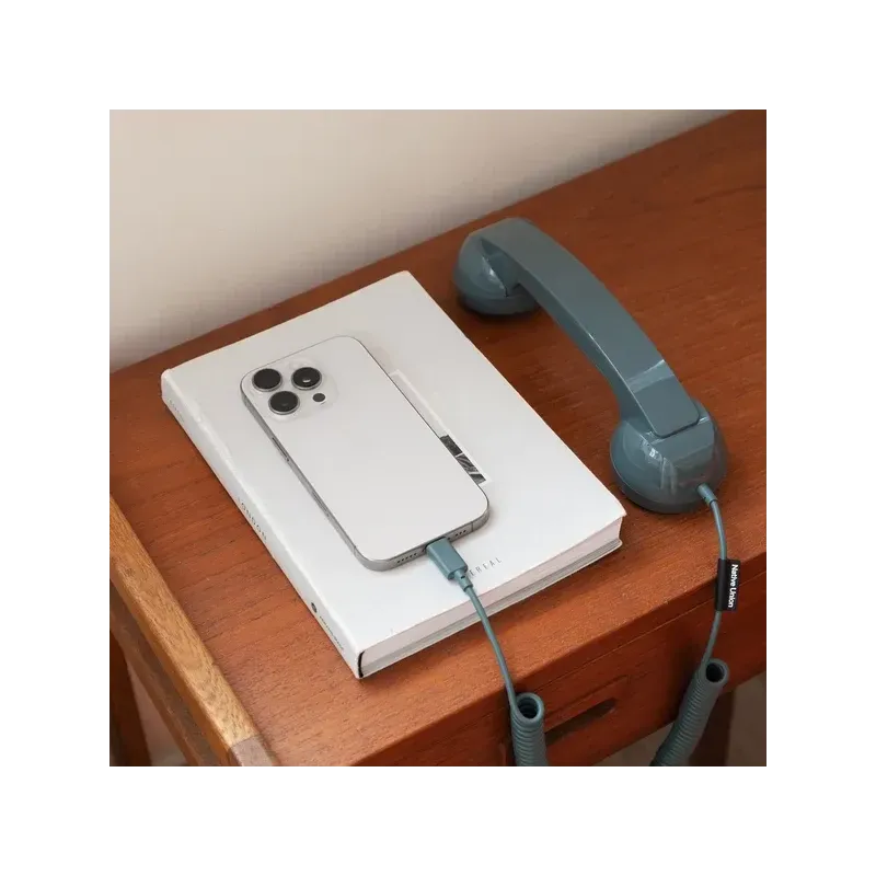 Grey Retro Phone Handset for Mobile, USB-C | Happyideas