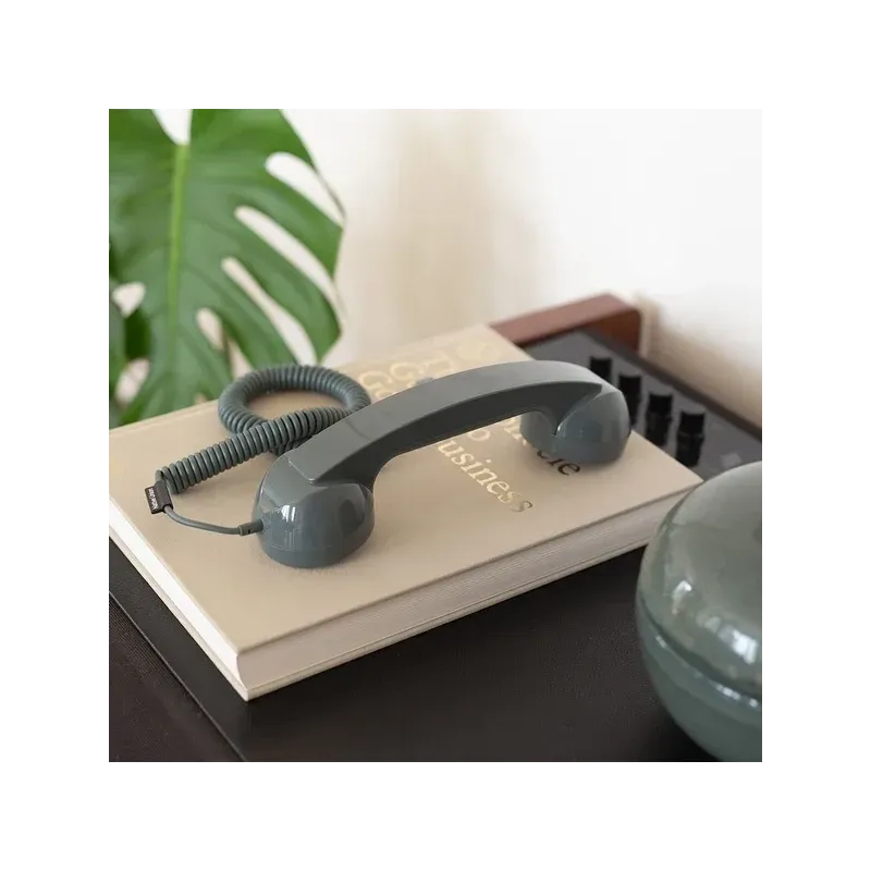 Auricular teléfono retro gris oscuro para móvil USB-C | Happyideas